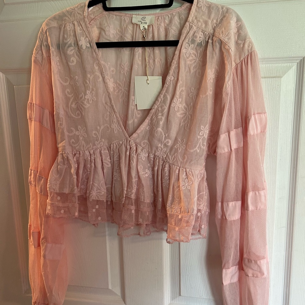 Elegant Pink Lace Top